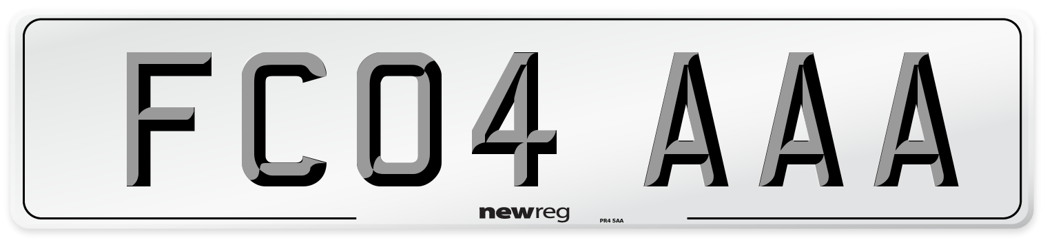 FC04 AAA Number Plate from New Reg